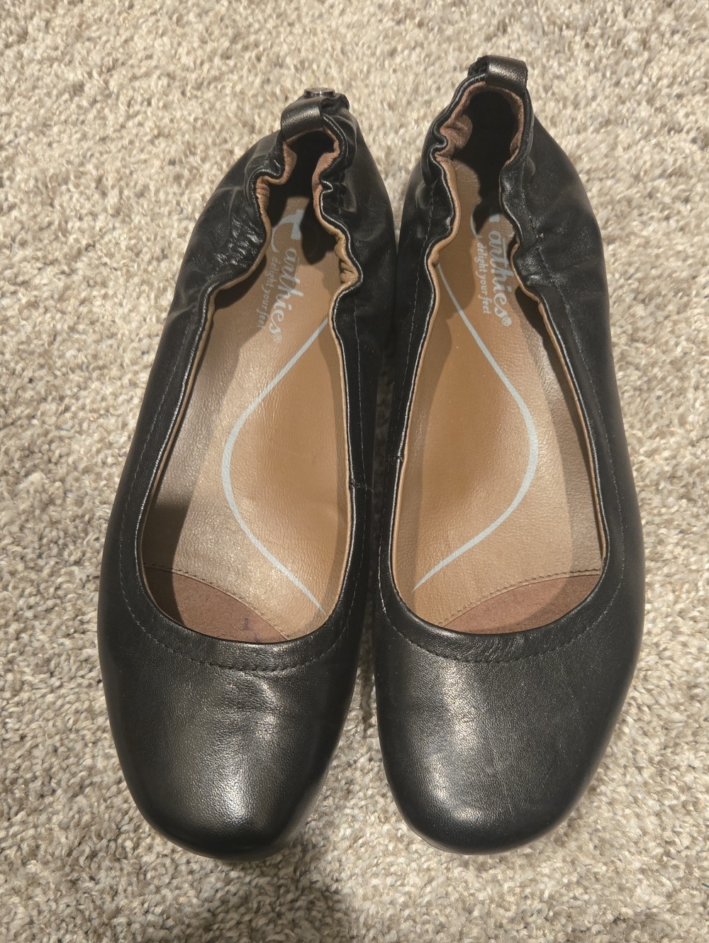 Earthies Black Leather Loafers